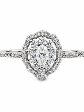 .79 CTW Moissanite Halo Ring 925 Sterling Silver Size 7 Sparkly